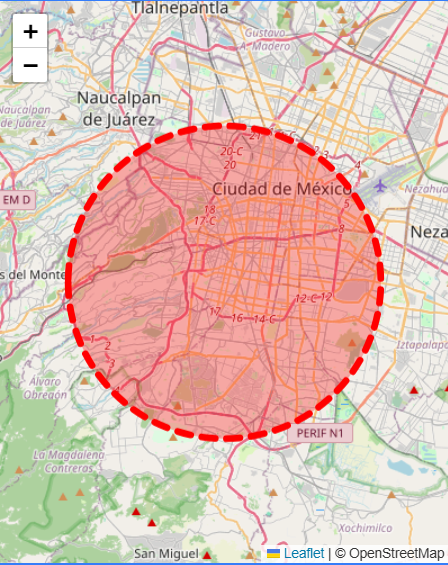 Mapa de la zona de cobertura de Cerrajería 24/7 en la Ciudad de México y zona metropolitana